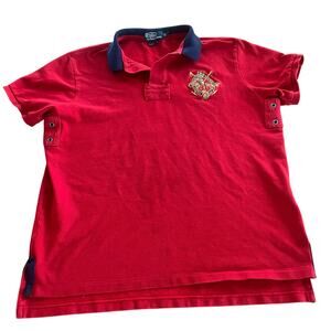 POLO RALPH LAUREN Men’s Navy Embroidered Pony Crest Shirt Preppy Boat Red XL